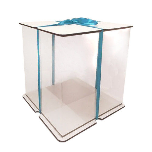 Прозора коробка для торта квадратна 25х25 см h 30 см