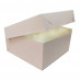 Коробка з віконцем для капкейків, десертів, бенто 17х17х9 см Світло-рожева з квітами