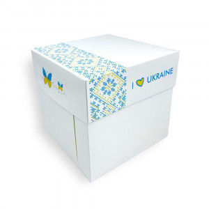Коробка з кришкою Україна 16х16х16 см