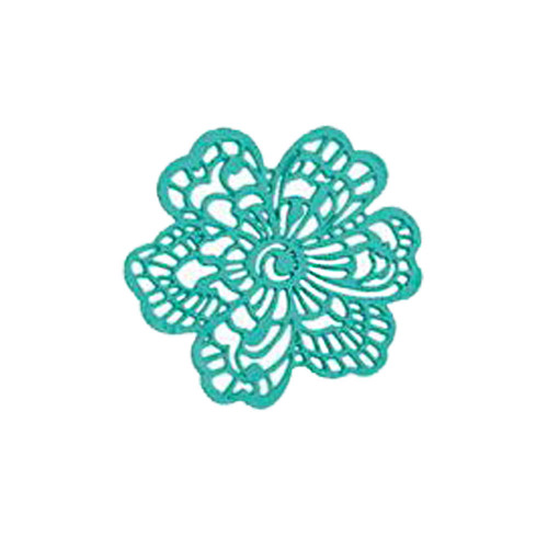 Кружево из айсинга Цветок №661, бирюзовый