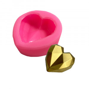 Силиконовый молд 3D Сердце-бриллиант