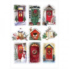 Вафельная картинка Рождественские двери