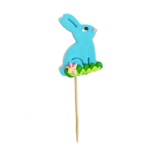 Сахарное украшение на палочке Пасхальный кролик