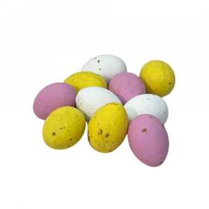 Шоколадні яйця в кольоровій глазурі з кремово-горіховою начинкою, 10 шт