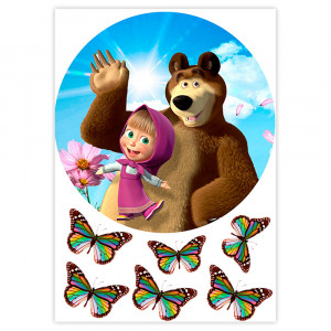 Вафельная картинка Маша и медведь 2