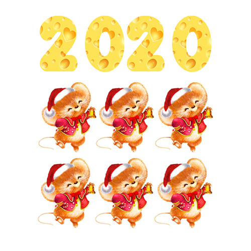 Вафельна картинка сирний 2020 з мишками