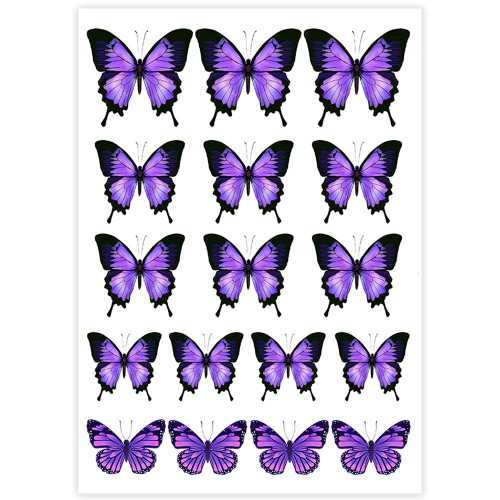 Вафельна картинка Метелики фіолетові