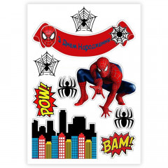 Вафельна картинка Людина-павук З Днем народження