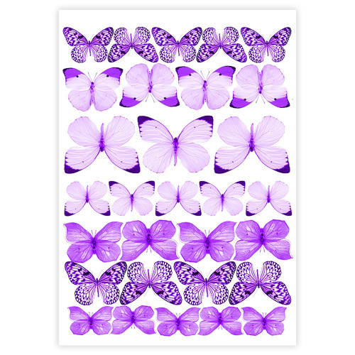 Вафельная картинка Бабочки фиолетовые микс 
