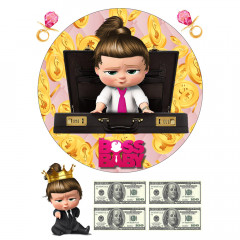 Вафельная картинка Baby Boss девочка, на торт