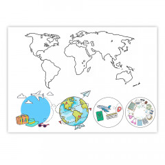 Вафельна картинка Карта світу