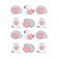 Вафельна картинка Cats hearts
