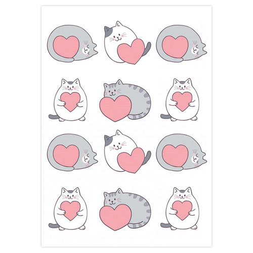 Вафельна картинка Cats hearts