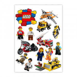 Вафельная картинка Герои и Транспорт Lego