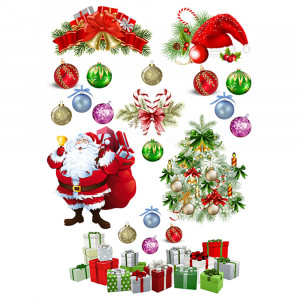 Вафельная картинка Санта с подарками