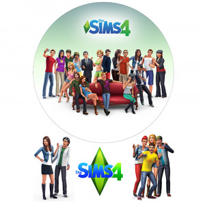 Вафельная картинка на торт Sims 4