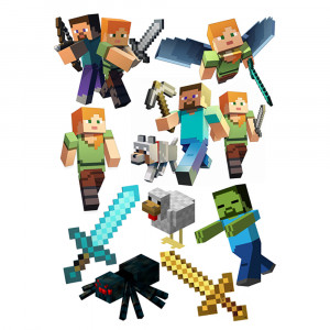 Вафельная картинка Герои Minecraft