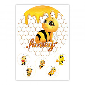 Вафельна картинка Бджілки Honey