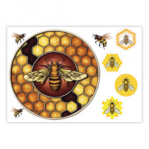 Вафельна картинка Бджоли і соти