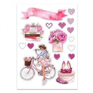 Вафельная картинка Девушка на велосипеде