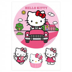 Вафельна картинка Hello Kitty на машині