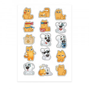 Вафельна картинка Котики та собачки стікери
