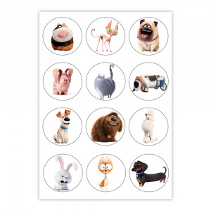Вафельная картинка на капкейки Тайная жизнь домашних животных