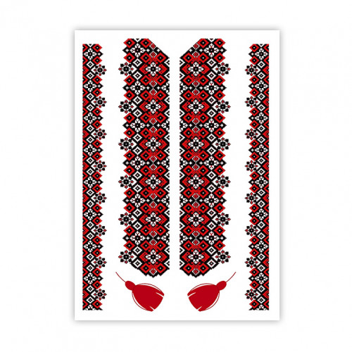 Вафельна картинка Вишиванка чорно-червона