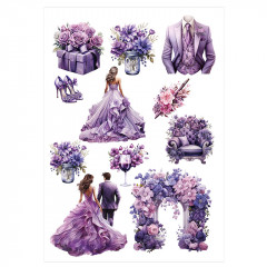 Вафельна картинка Закохані в фіолетовому 