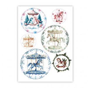  Вафельна картинка Зимові конячки