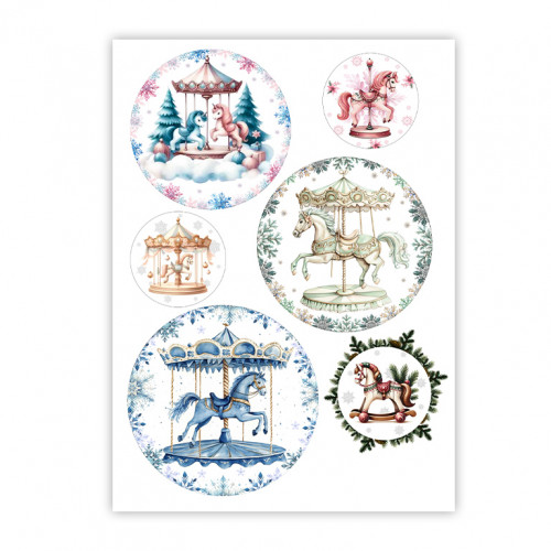 Вафельная картинка Зимние лошадки