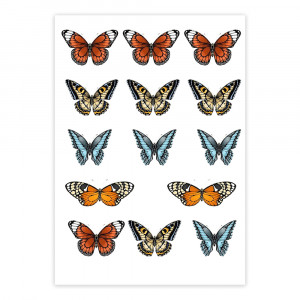 Вафельная картинка Бабочки Коричневые