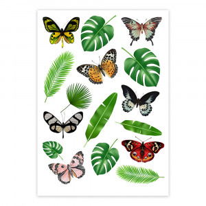 Вафельная картинка Бабочки Тропические