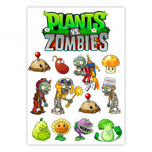 Вафельная картинка Plants vs Zombies