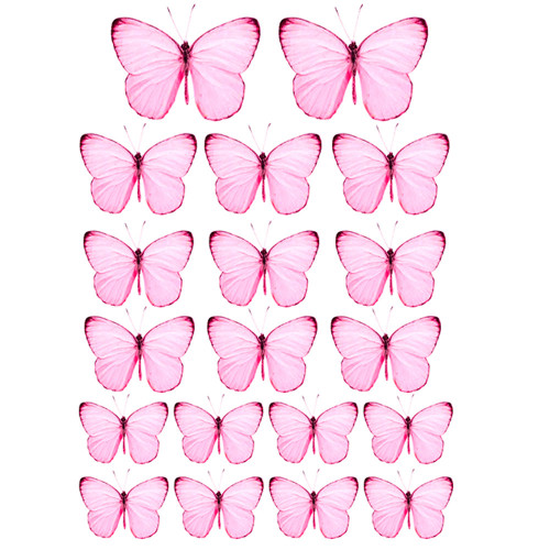 Вафельная картинка Розовые бабочки