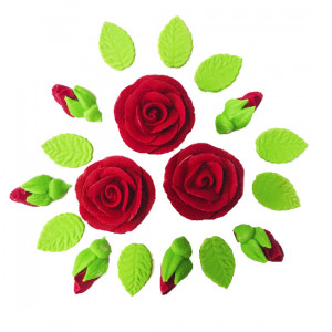 Набор сахарных украшений Розы красные