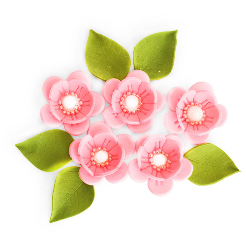 Набір цукрових прикрас Яблуневий цвіт, рожевий