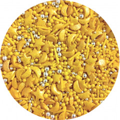 Кондитерская посыпка Перламутровый микс со звездочками, желтый, 100 г