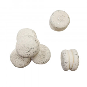 Меренга Мини макаронс Белый с серебром 6 шт