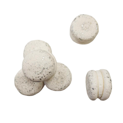 Меренга Міні макаронс Білі зі сріблом 6 шт