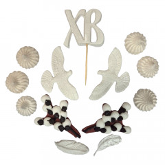 Набор сахарных украшений Голуби и веточки ивы