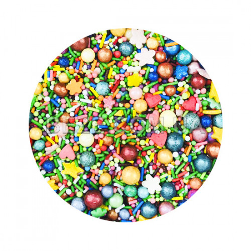 Кондитерська посипка Перламутровий мікс з кульками, різнобарвний, 100 г