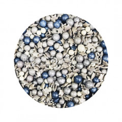 Кондитерська посипка Перламутровий мікс з кульками, срібло, 100 г