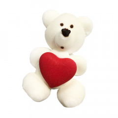 Цукрова прикраса Білий ведмедик із серцем