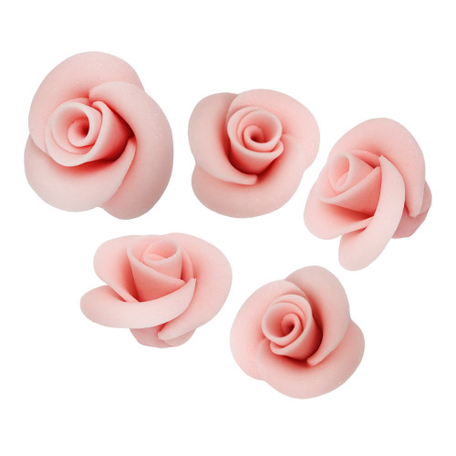 Троянди з марципану рожеві 42 мм 5 шт