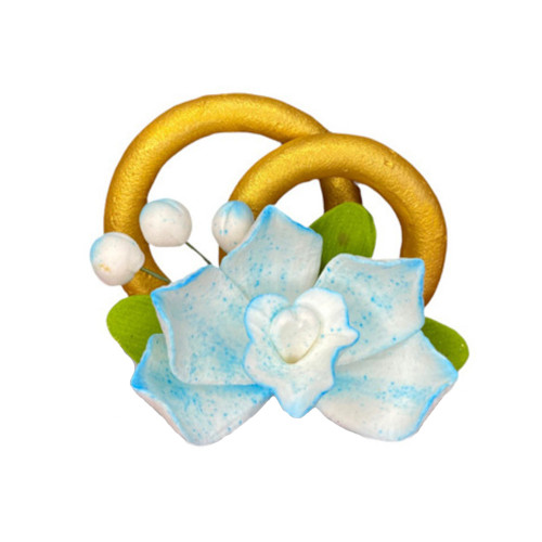 Сахарное украшение Кольца с Голубой орхидеей