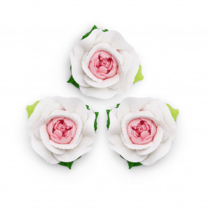 Набір цукрових прикрас Троянда садова Рожево-біла Украса