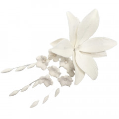 Сахарное украшение Лилия белая с колокольчиками, 80 мм