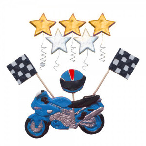 Набор сахарных украшений Мотоцикл, синий