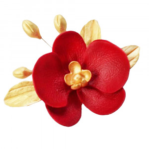 Сахарное украшение Орхидея, красная